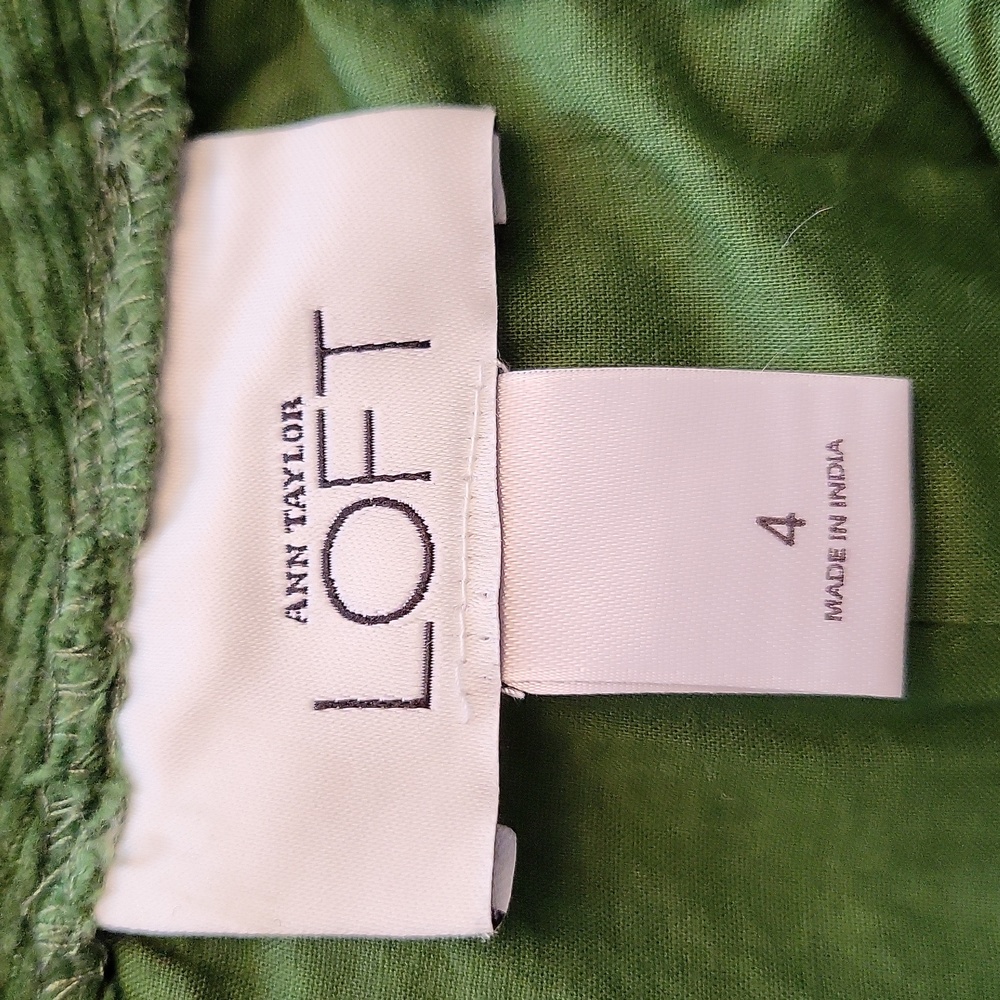 LOFT Green Patchwork Corduroy Mini Skirt - Picture 5 of 8